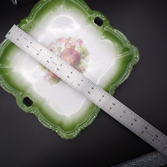 Antique PM Moschendorf Bavaria Hand Painted Porcelain Serving Tray Floral - Picture 4 of 6